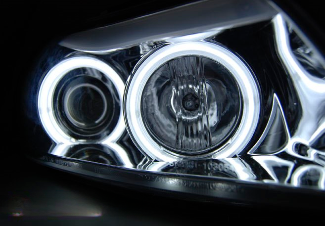 💫ART.6488 LPBMH6 FARI OCCHI D'ANGELO CCFL CHROME per BMW E90/E91 2005-2008💫