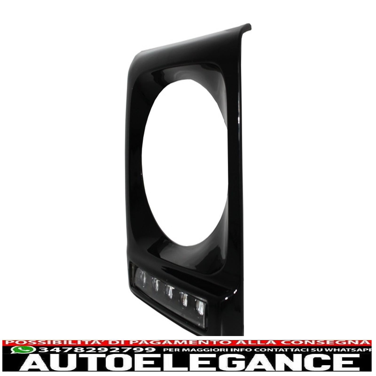 Coprifari neri led drl adatti per mercedes classe g w463 (1989-2012) g65 design con fari bi-xeno AUTOELEGANCERICAMBI