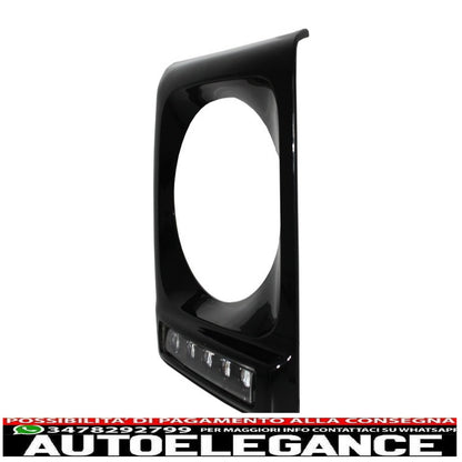 Coprifari neri led drl adatti per mercedes classe g w463 (1989-2012) g65 design con fari bi-xeno AUTOELEGANCERICAMBI