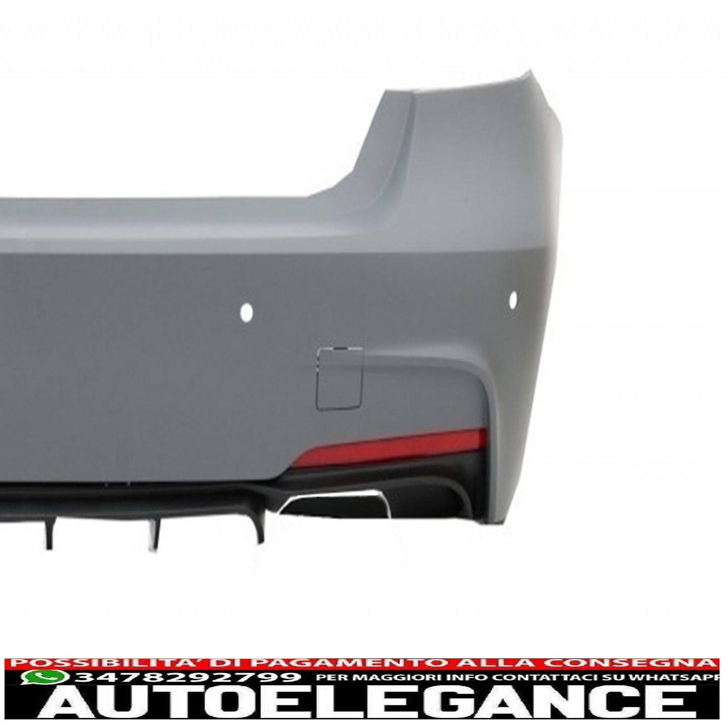 kit carrozzeria completo adatto per bmw serie 3 f30 (2011-2019) design m-performance con parafanghi anteriori neri e cofano cofano e terminali marmitta carbonio lucido