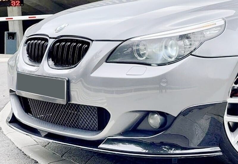 SPLITTER FOR BMW 5 SERIES E60 E61 M TECH UNDER FRONT BUMPER ABS GLOSSY BLACK