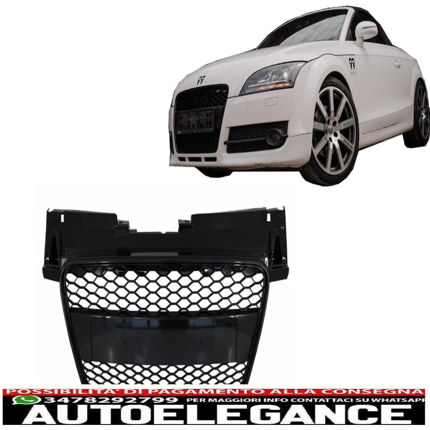 griglia anteriore senza badge adatta per audi tt 8j (2006-2014) rs design