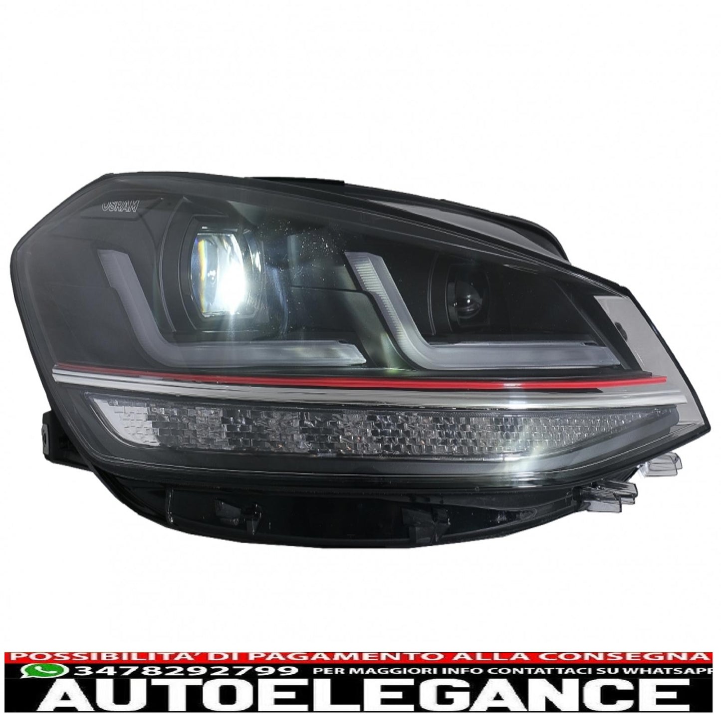 osram full led ledriving headlights suitable for vw golf 7.5 facelift (2017-2020) gti look upgrade for halogens with dynamic sequential cornering lights