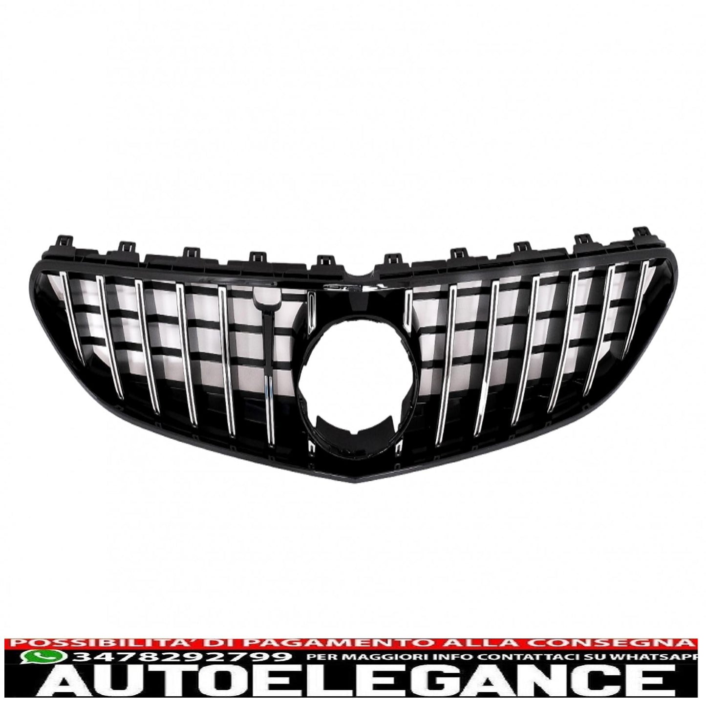 center grille suitable for mercedes s class coupe c217 (2014-2017) cabrio a217 (2015-2017) chrome stripes gt-r design panamericana