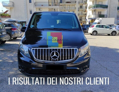FRONT GRILLE FOR MERCEDES VITO W447 2014-2019 GT LOOK CHROME WITH MESH