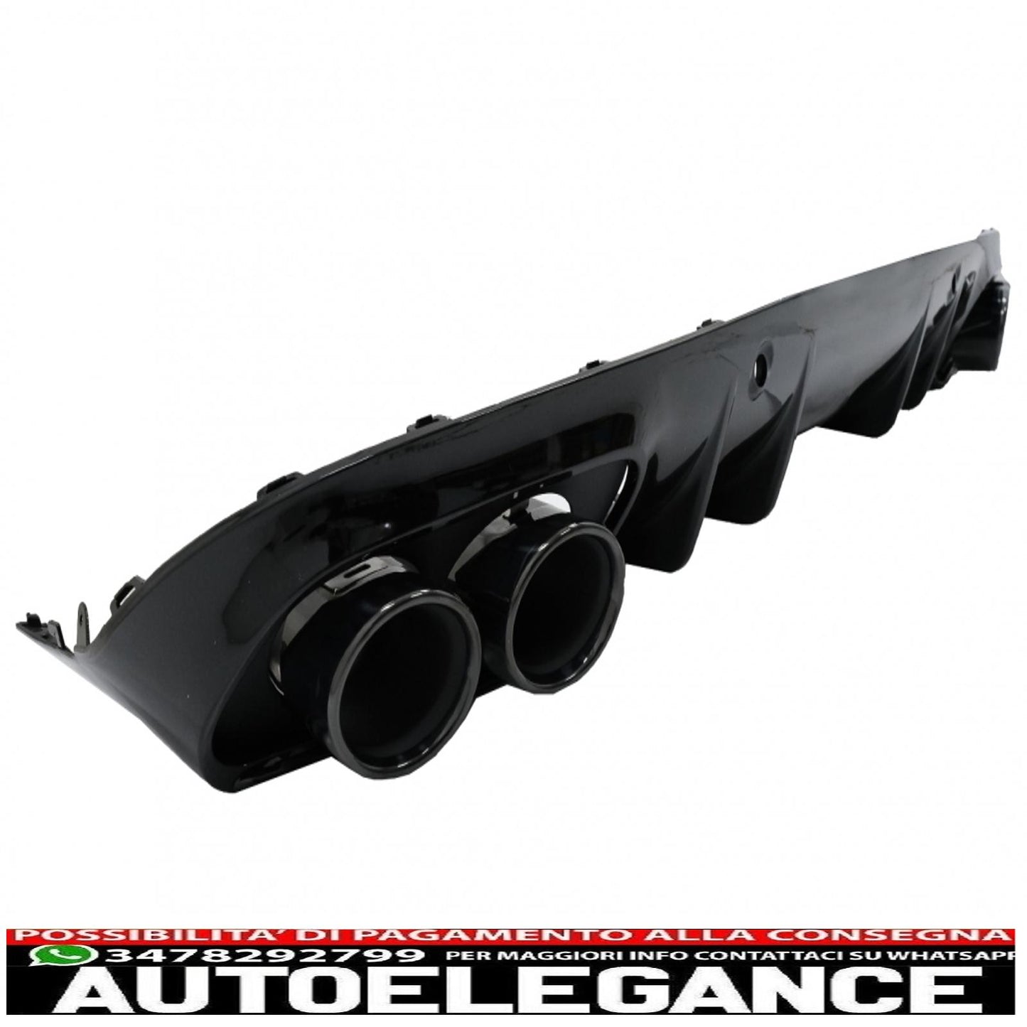 Diffusore mantovana per paraurti posteriore doppia uscita con terminali di scarico adatto per mercedes classe c c205 a205 coupe cabriolet (2014-2019) c43 design night package