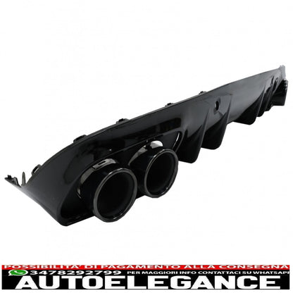 Diffusore mantovana per paraurti posteriore doppia uscita con terminali di scarico adatto per mercedes classe c c205 a205 coupe cabriolet (2014-2019) c43 design night package