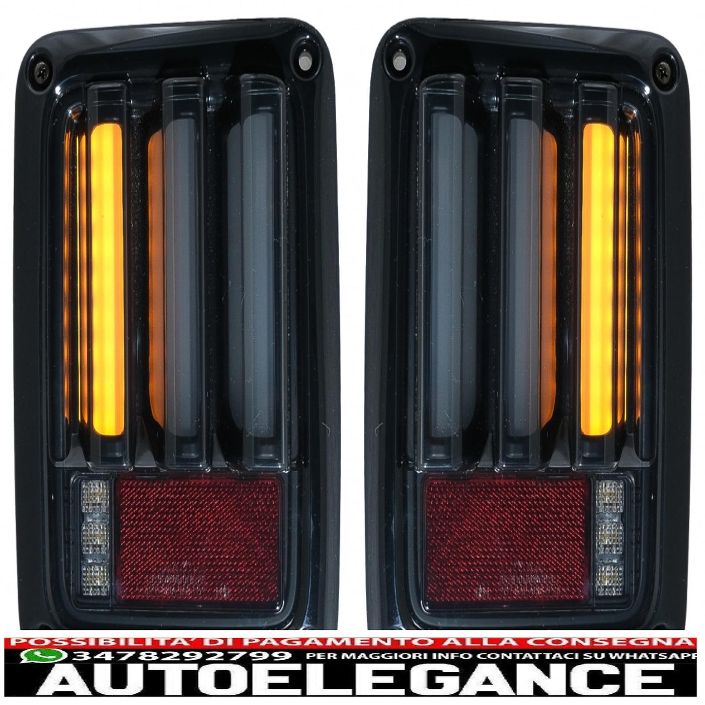 led taillights suitable for jeep wrangler jk (2007-2018) led bar smoke black