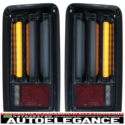 led taillights suitable for jeep wrangler jk (2007-2018) led bar smoke black