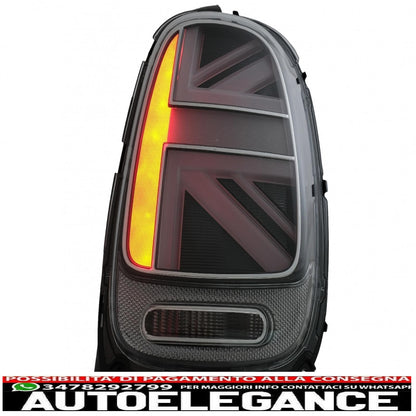 Rear lights suitable for mini one f55 f56 f57 3d 5d cabriolet (2014-2018) JCW design silver