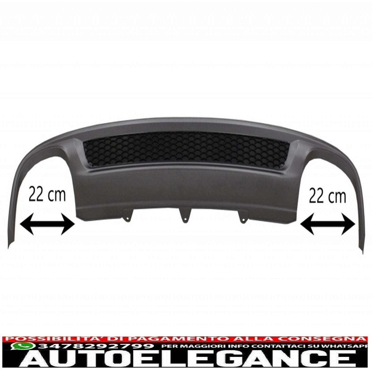 Gonna paraurti posteriore, diffusore d'aria e terminali di scarico adatti per audi a4 b8 restyling limousine/avant (2012-2015) con griglia anteriore senza badge e coperture per fendinebbia, solo look s-line, paraurti standard