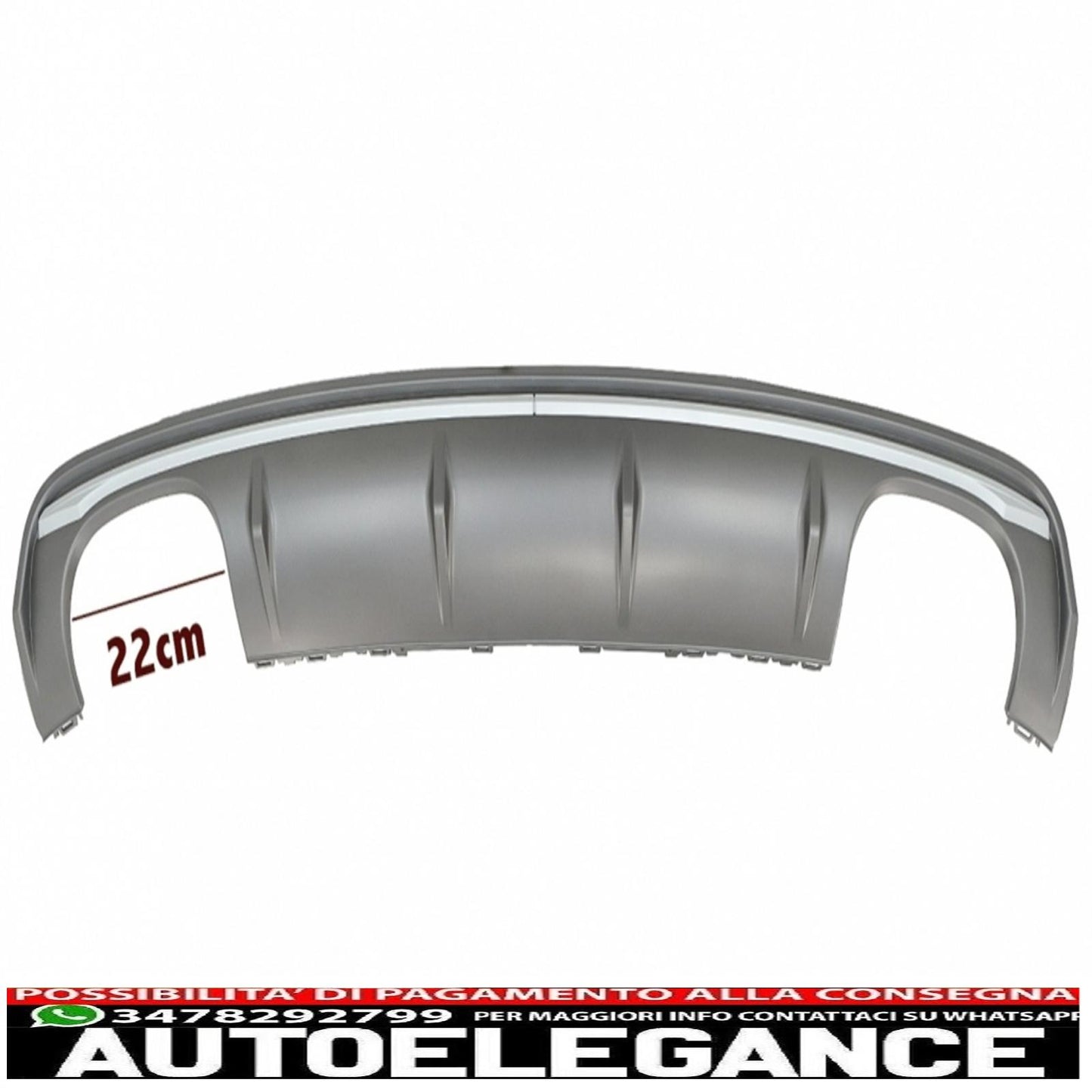 Diffusore mantovana per paraurti posteriore adatto per audi a3 8v berlina (2012-2015) con terminali di scarico marmitta terminali di scarico s3 design quad