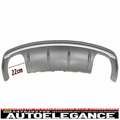 Diffusore mantovana per paraurti posteriore adatto per audi a3 8v berlina (2012-2015) con terminali di scarico marmitta terminali di scarico s3 design quad