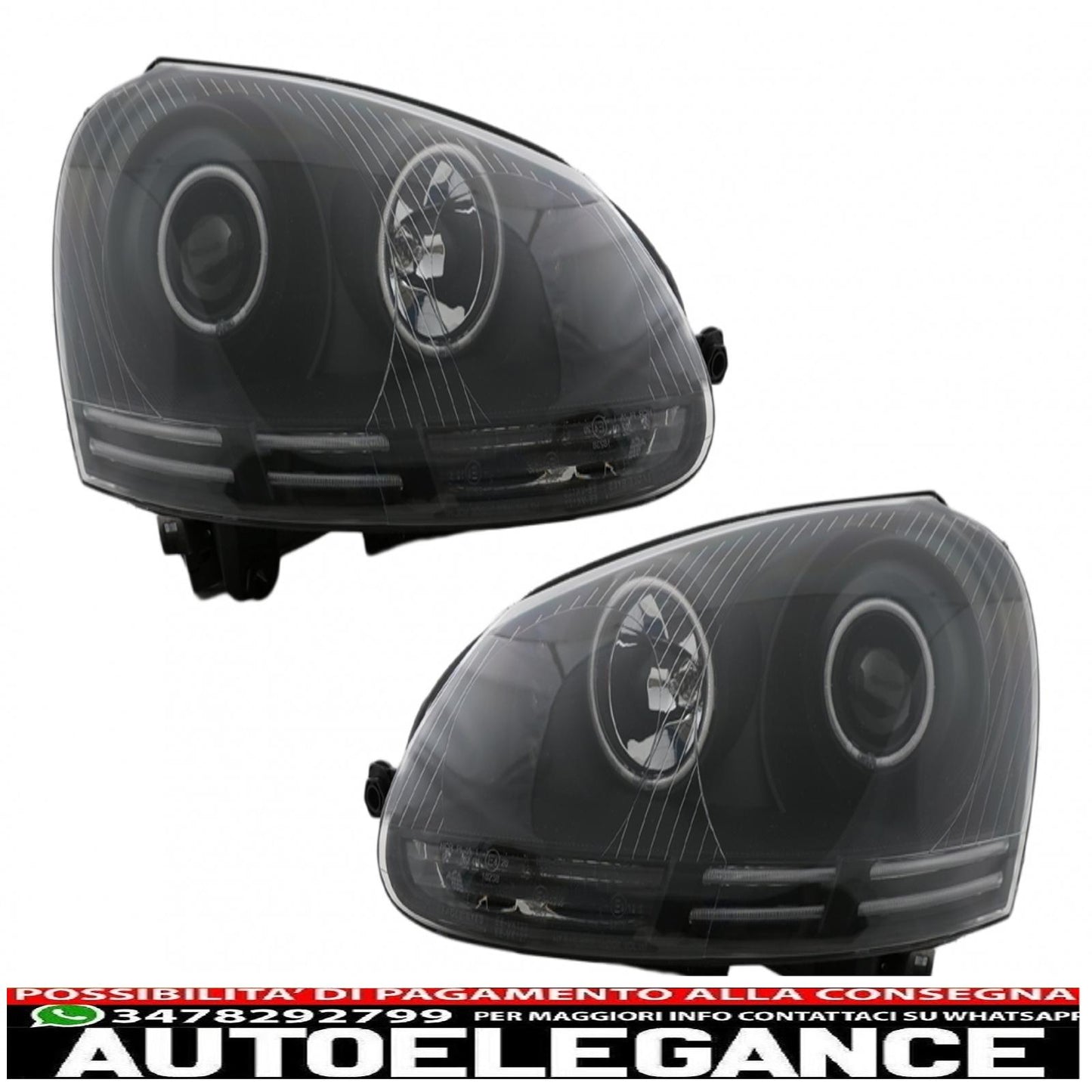 ccfl led headlights angel eye suitable for vw golf v 5 jetta 5 (2004-2009) black 