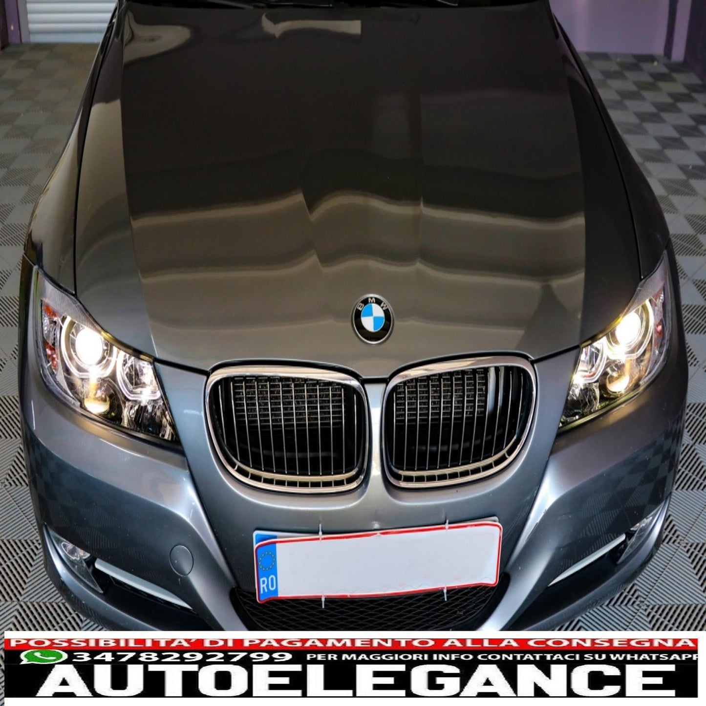 angel eye headlights suitable for bmw 3 series e90 sedan e91 touring (03.2005-2011) black 