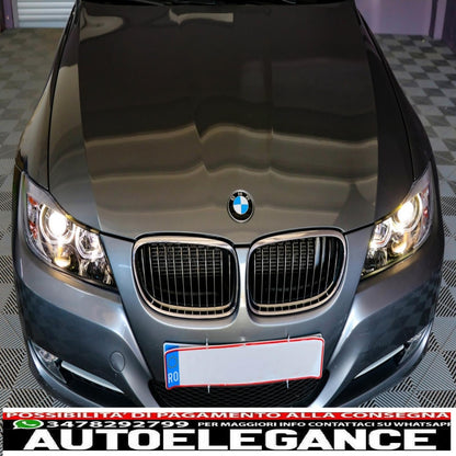 angel eye headlights suitable for bmw 3 series e90 sedan e91 touring (03.2005-2011) black 