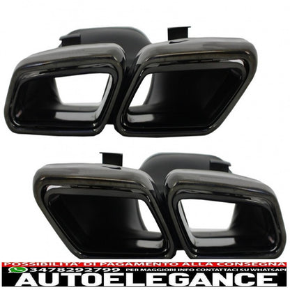 Rear bumper exhaust tips suitable for mercedes benz w222 s class (2013-up) s65 a-design 