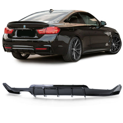 SPOILER POSTERIORE PARAURTI M4 DIFFUSORE NERO LUCIDO BMW 4 F32 F33 F36 ABS TOP 0