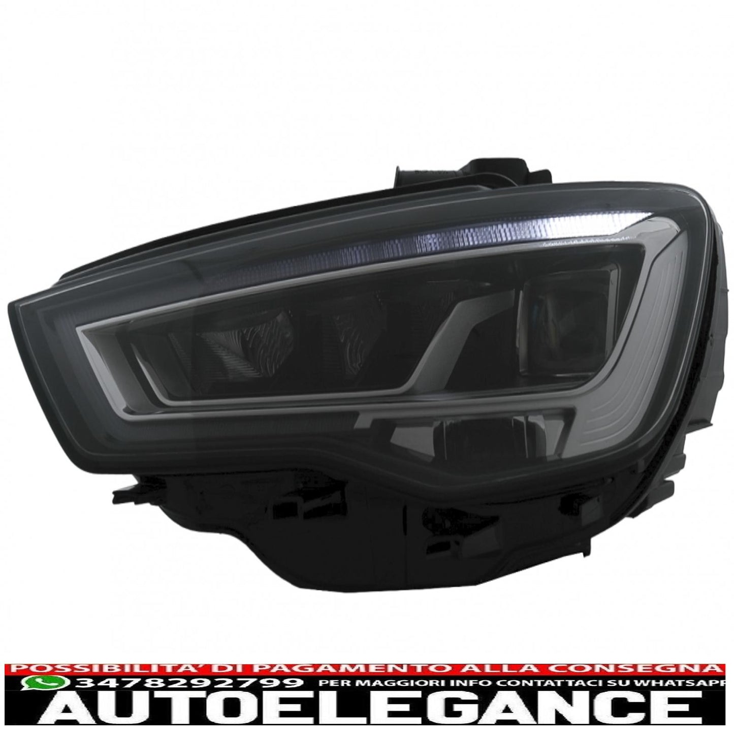 full led headlights suitable for audi a3 8v pre-facelift (2013-2016) xenon upgrade with sequential dynamic cornering lights