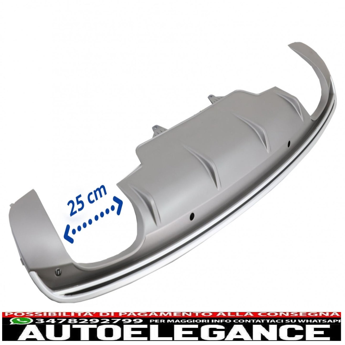 diffusore posteriore doppia uscita con terminali di scarico adatti per paraurti audi q5 8r facelift (2009-2016) s-line