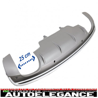 diffusore posteriore doppia uscita con terminali di scarico adatti per paraurti audi q5 8r facelift (2009-2016) s-line