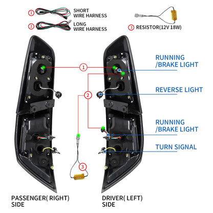 Fanali posteriori VLAND Full LED per Mitsubishi Lancer EVO X 2008-2018 (Stili rosso chiaro / rosso affumicato / black out da scegliere))