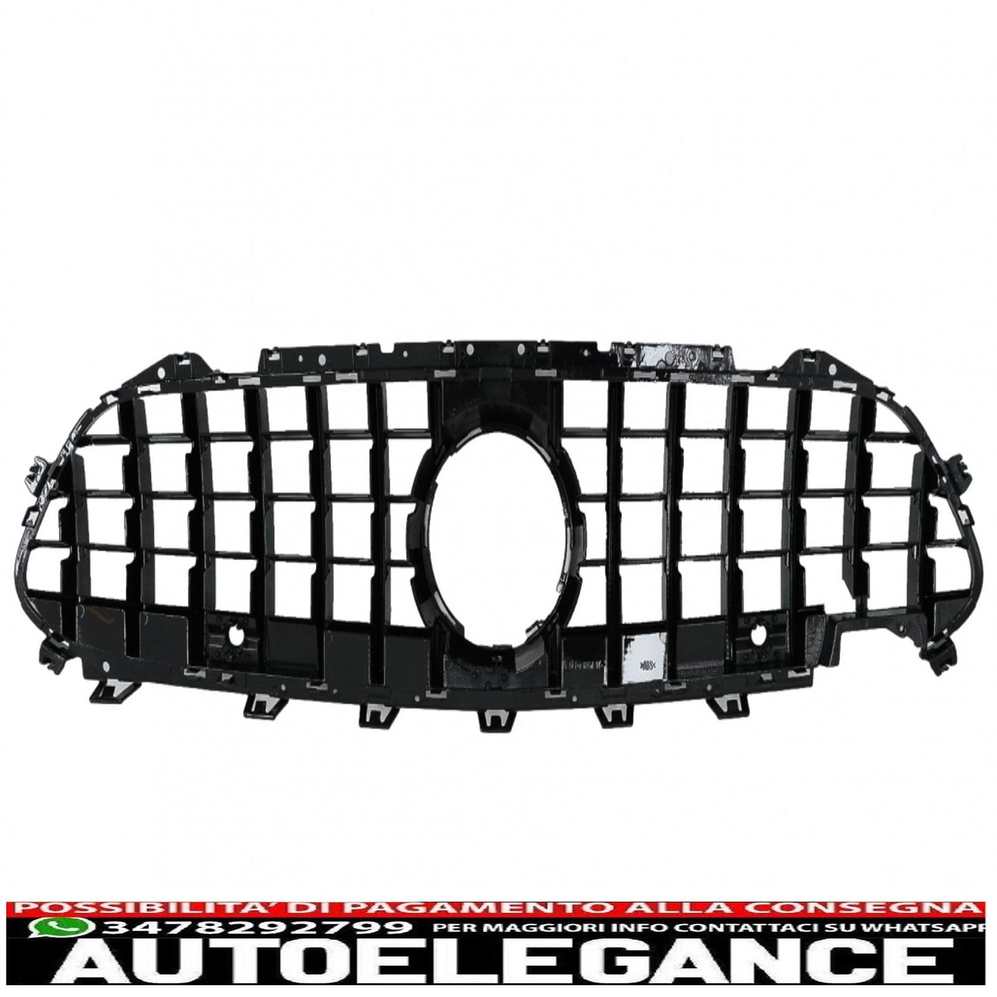 central grille suitable for mercedes cls class c257 (2018-up) panamericana gtr design black - chrome pdc / camera