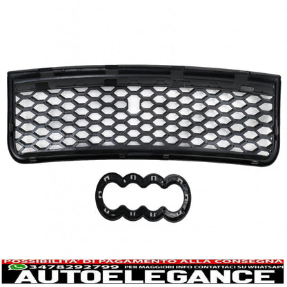 front grille without badge suitable for audi a4 b6 saloon avant 8e/8h (2001-2004) rs design matt black 