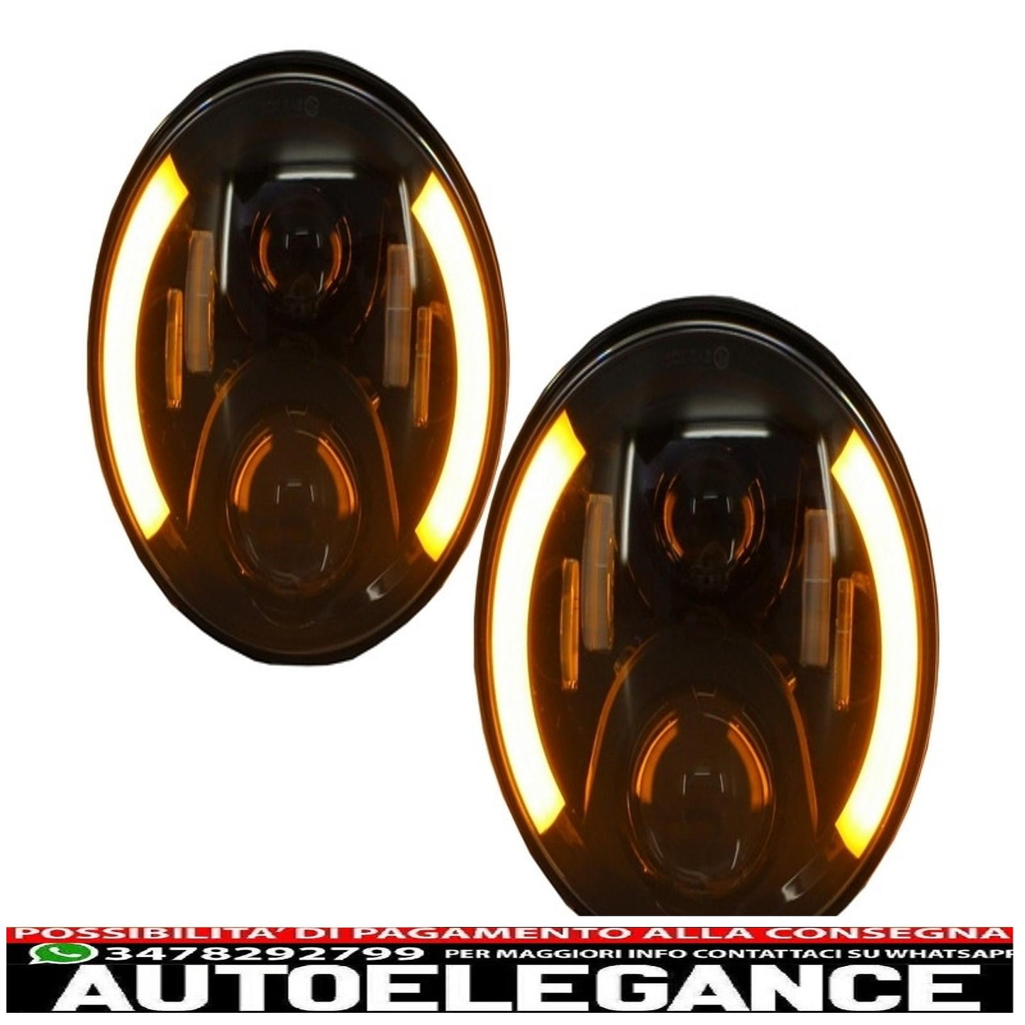 7 Inch Cree LED Headlights Fit for Jeep Wrangler JK (2007-2017) Mercedes G-Class W463 (1989-2017) Land Rover Defender Half Halo Black