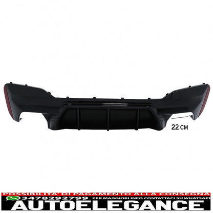diffusore paraurti posteriore pianoforte nero con terminali di scarico cromati adatti per bmw serie 5 g30 g31 limousine touring (2017-2020) design m5