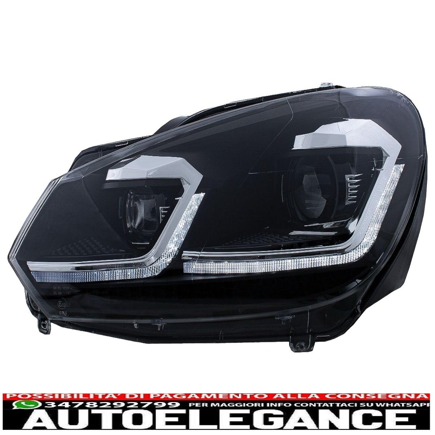 LED Headlights for VW Golf 6 VI 08-13 Facelift G7.5 Fire Silver Flowing Dynamic IT 