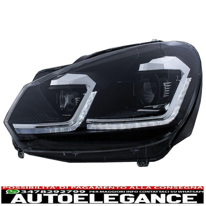 LED Headlights for VW Golf 6 VI 08-13 Facelift G7.5 Fire Silver Flowing Dynamic IT 