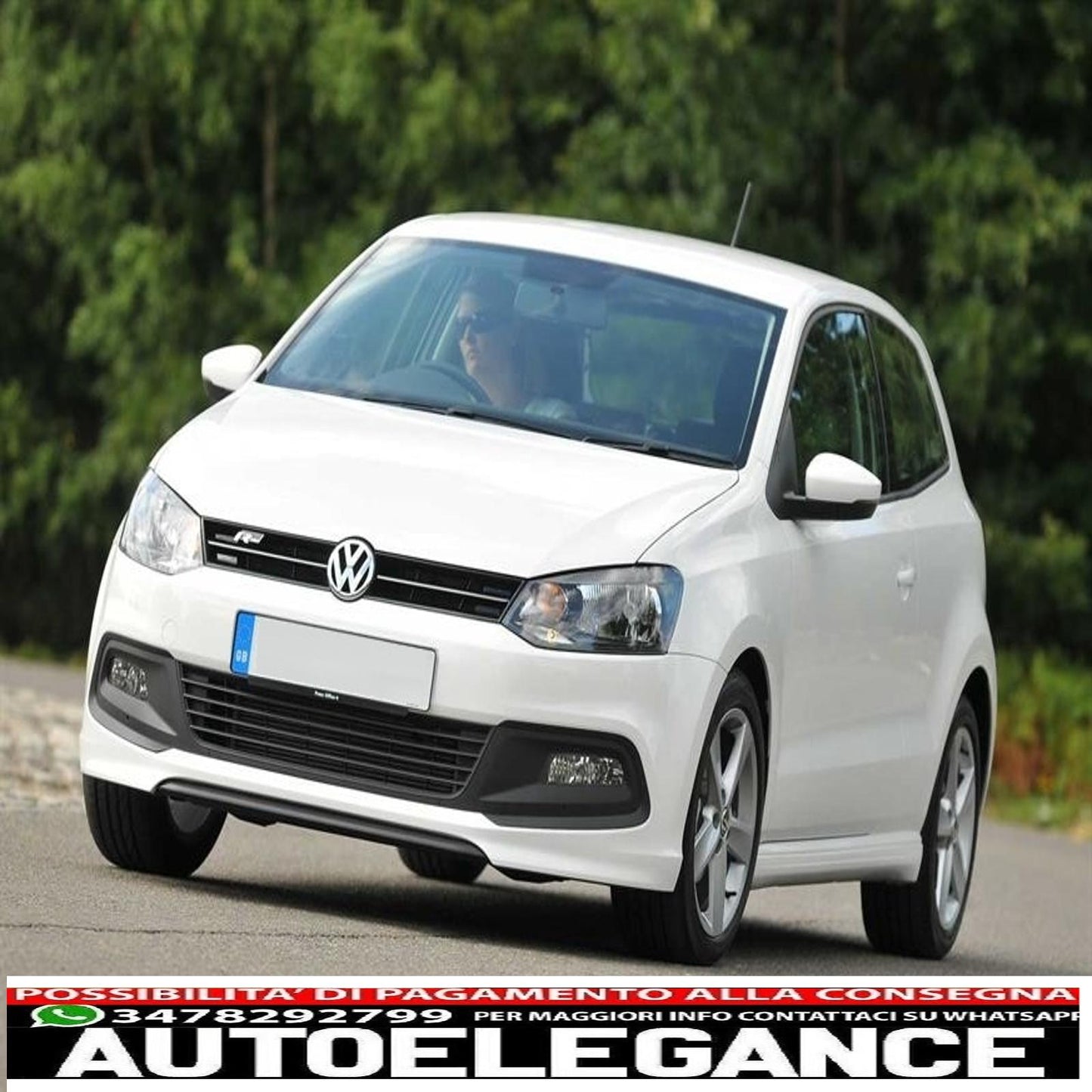 paraurti anteriore adatto a vw polo 6r 6c (03.2009-09.2017) r-line r20 design