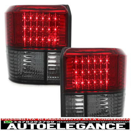 led rear lights suitable for vw t4 (1990-2003) smoke red