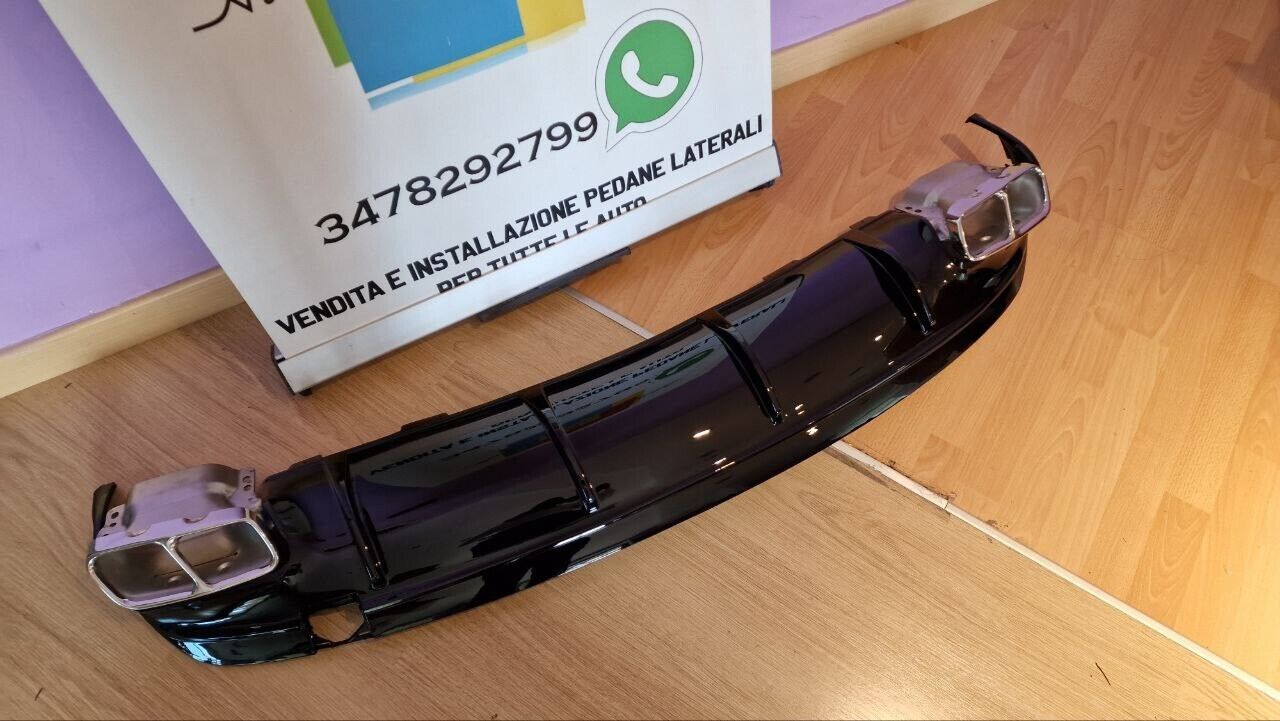 DIFFUSORE ADATTO PER MERCEDES CLA W117 LOOK A45 NERO LUCIDO + TERMINALI.