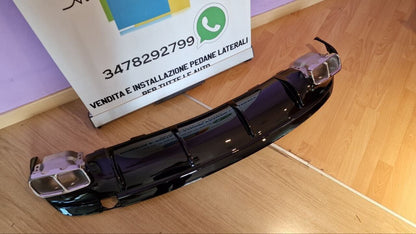 DIFFUSORE ADATTO PER MERCEDES CLA W117 LOOK A45 NERO LUCIDO + TERMINALI.