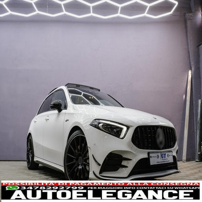 Alette paraurti anteriori alette laterali flac adatte per mercedes a class w177 v177 (04.2018-) a35 design black edition AUTOELEGANCERICAMBI