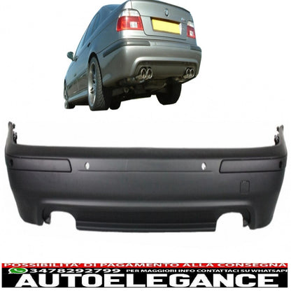 rear bumper suitable for bmw 5 series e39 (1995-2003) double outlet m5 design with pdc