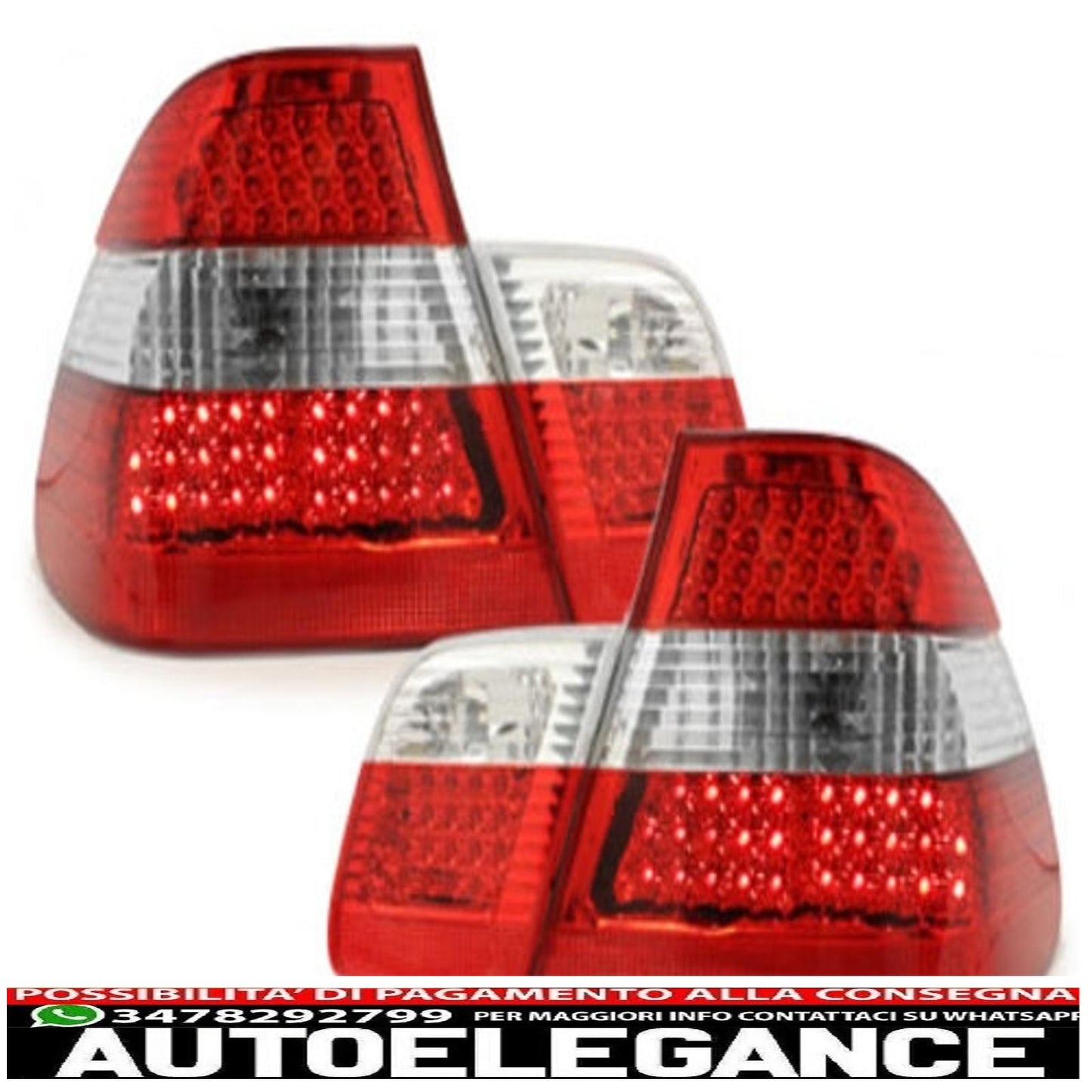 led rear lights suitable for bmw e46 4d 98-01 _ red/crystal
