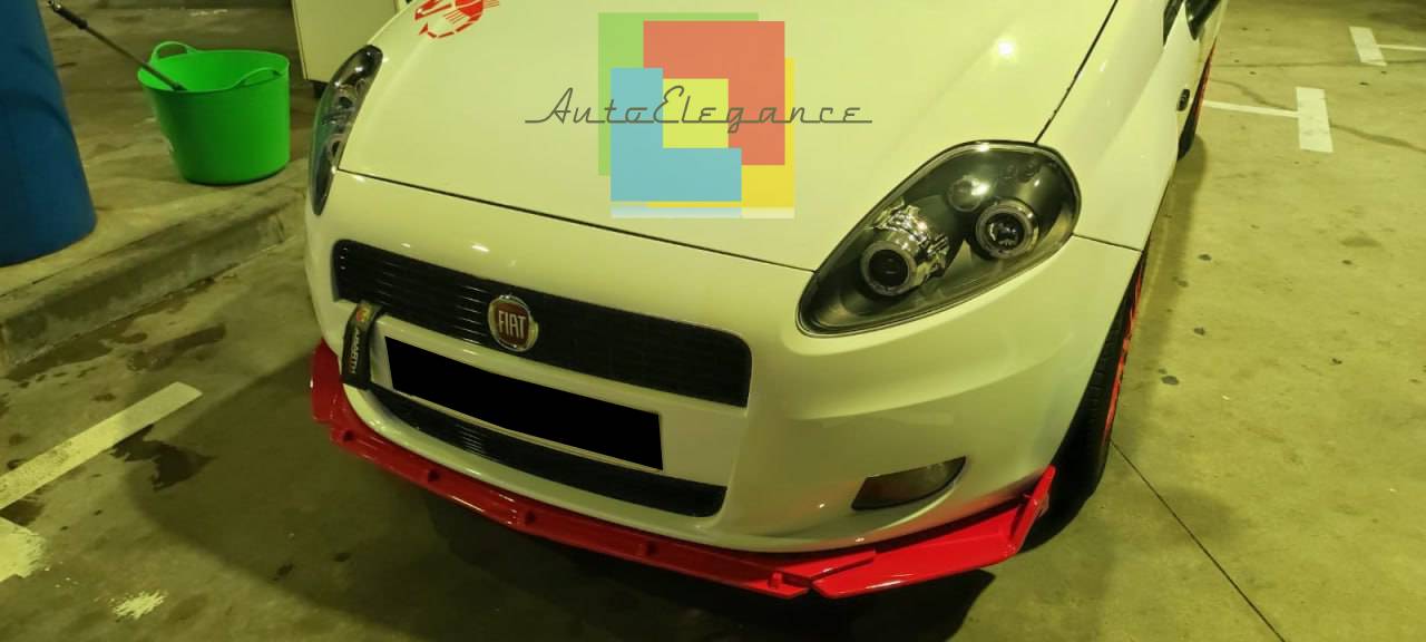 SPLITTER ANTERIORE ADATTO PER FIAT GRANDE PUNTO LOOK NERO LUCIDO DESIGN SPORTIVO
