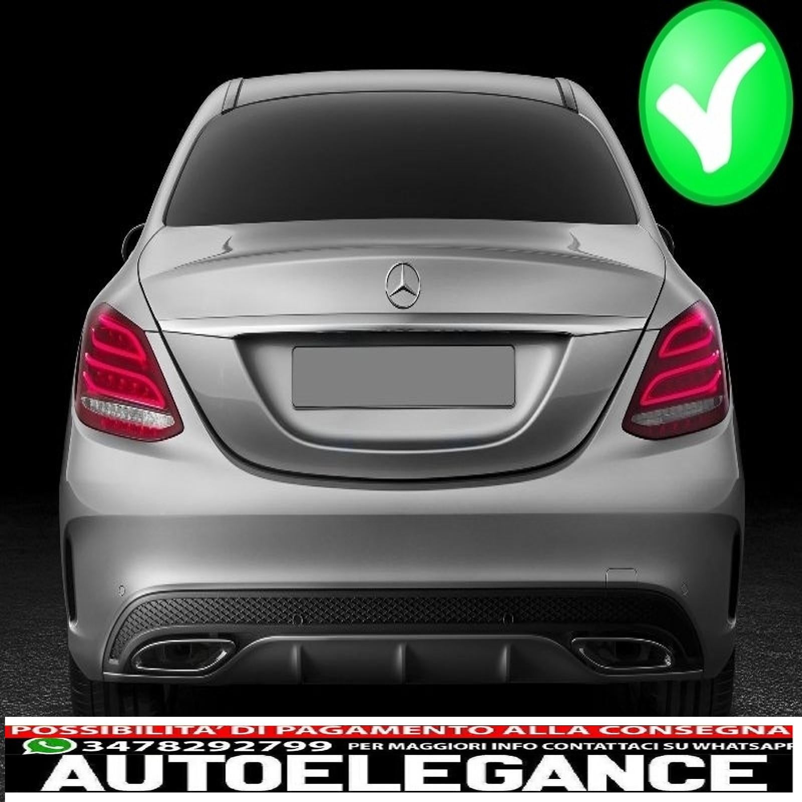 Copri terminali marmitta neri adatti per mercedes classe c w205 s65 e65 gle w166 x166 glc w253 design sportivo AUTOELEGANCERICAMBI