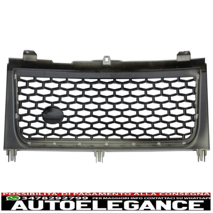 centre grille and side vents assembly suitable for land rover vogue iii l322 (2002-2005) piano black and silver autobiography supercharged edition
