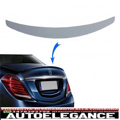 Boot spoiler suitable for Mercedes S-Class W222 (2014 onwards) sporty rear lip. 