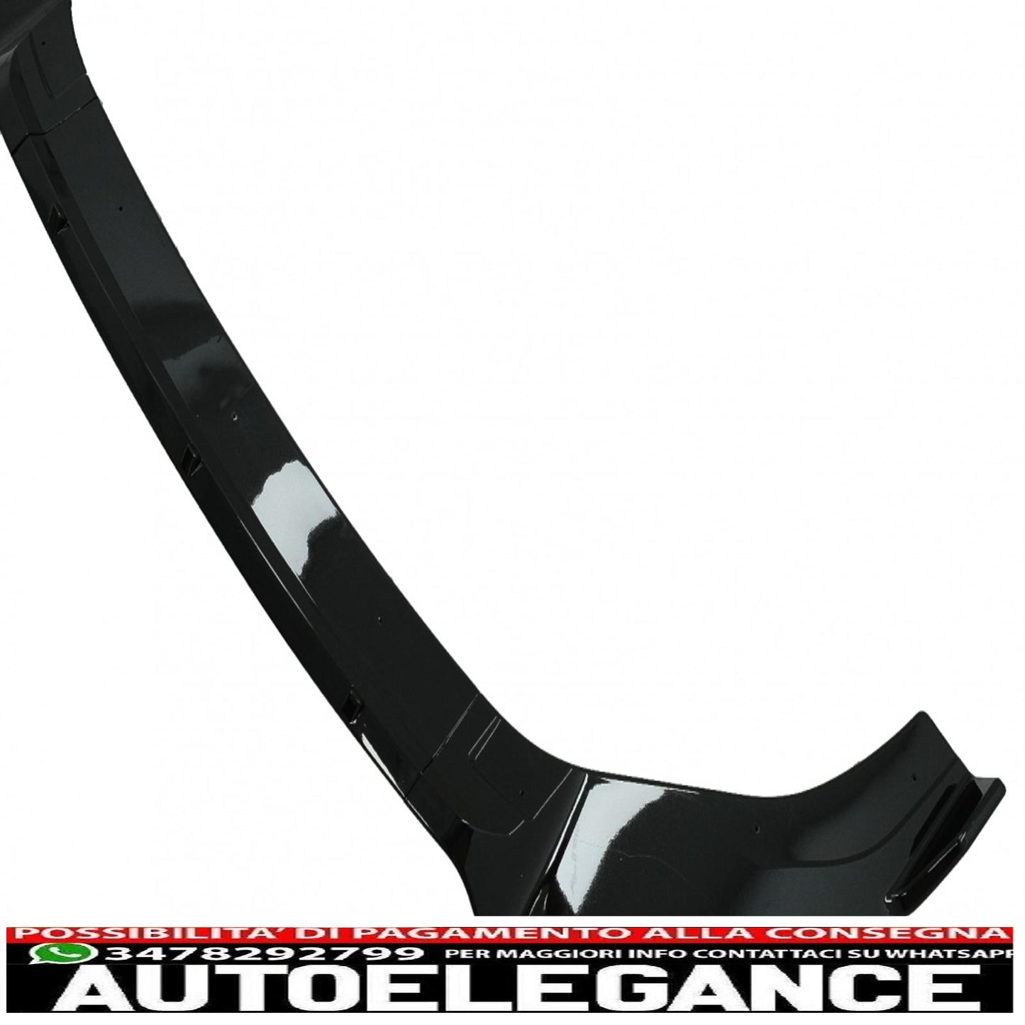 Rear bumper air diffuser with red led reflector fit for vw golf 7.5 (2017-2019) and piano black front bumper lip extension spoiler