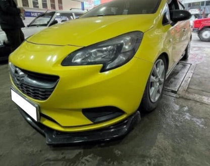 OPEL CORSA E LAMA SOTTO PARAURTI ANTERIORE IN ABS LOOK SPORTIVO NERO LUCIDO -