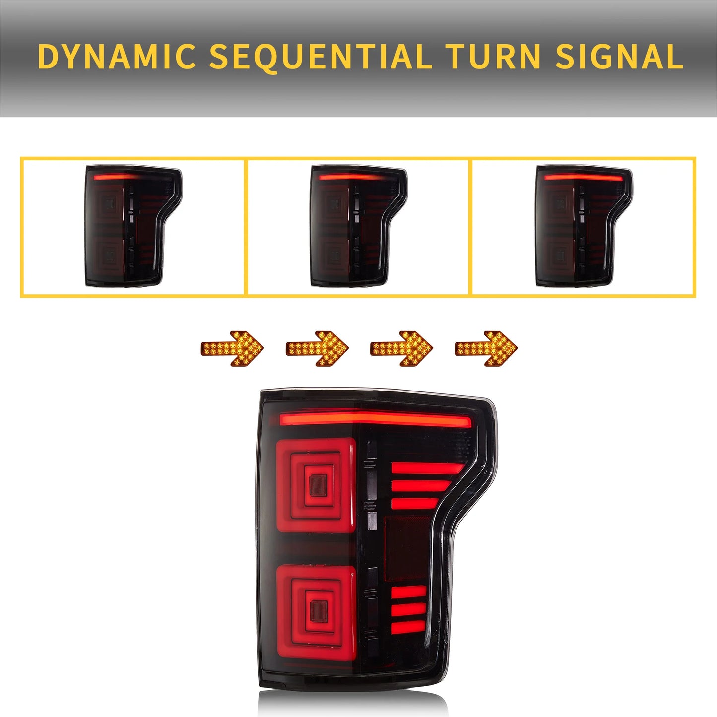 Fanali posteriori per Ford F150 2015-2020 con indicatore di direzione rosso【NON adatti per F150 Raptor】