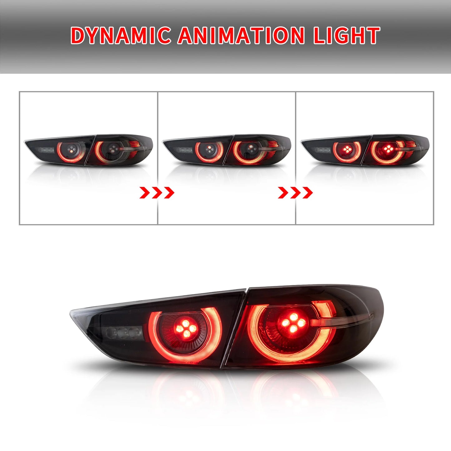 Fanali posteriori per Mazda 3 Axela berlina dal 2019 in poi con illuminazione dinamica di benvenuto (non adatto per Hatchback e Mazda 3 TCR)