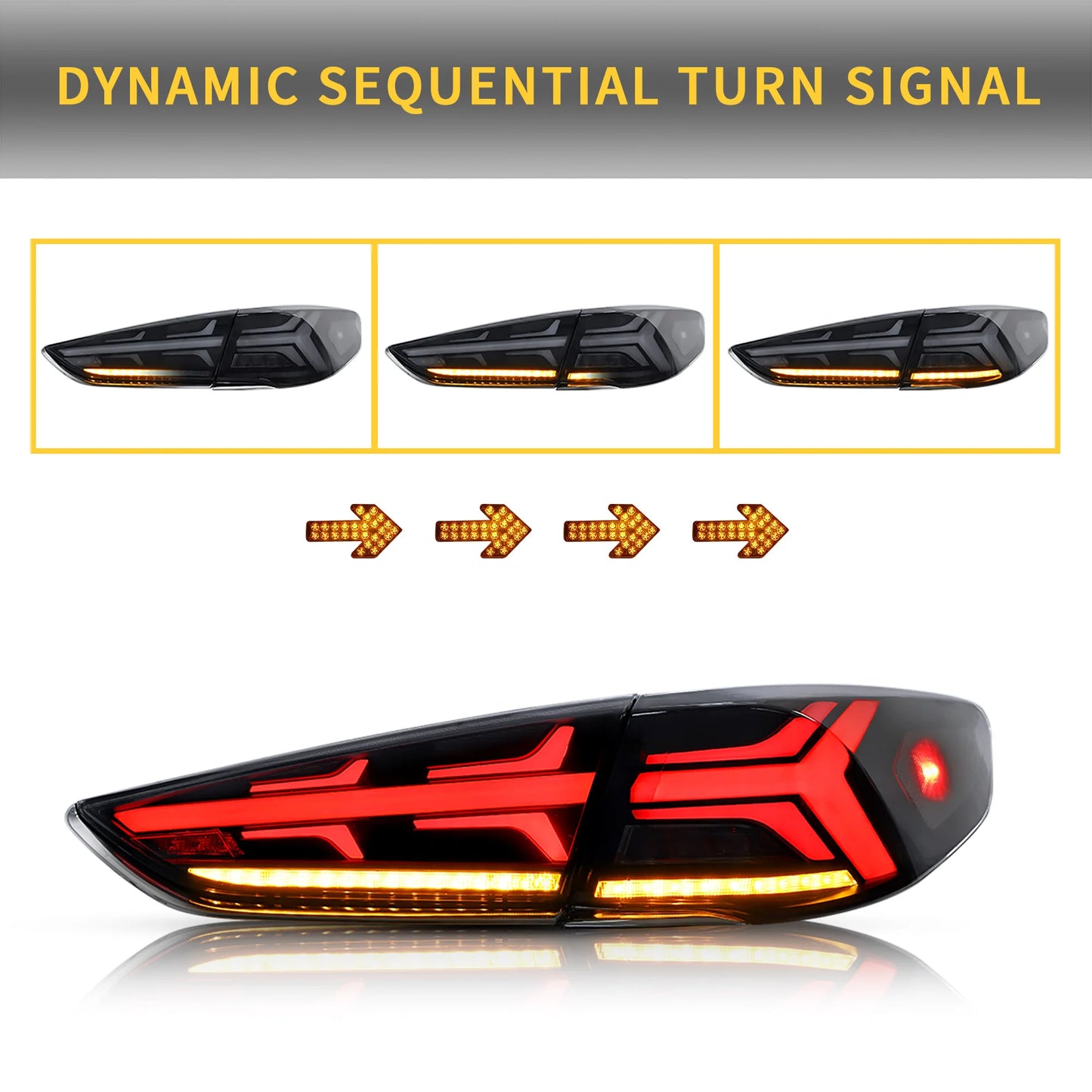 Luci posteriori a LED per Hyundai Sonata 2018 2019 con animazione di avvio DRL indicatore sequenziale