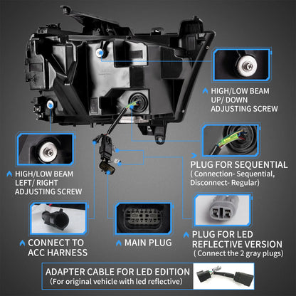 Proiettore Matrix e fari Full LED per Dodge Ram 2019-UP (proiettore Matrix e stili Full LED da scegliere)