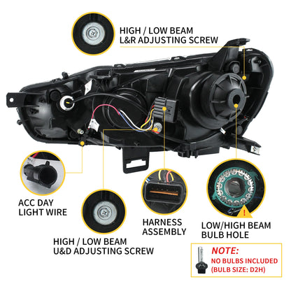 Fari e fanali posteriori per proiettori a doppio raggio per Mitsubishi Lancer EVO X 2008-2018